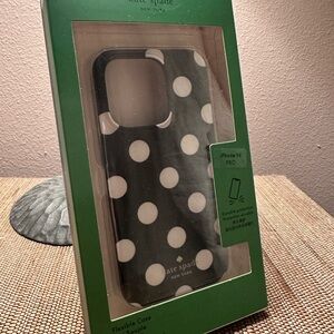 kate spade Black with White Polka Dot iPhone 14 Pro Case